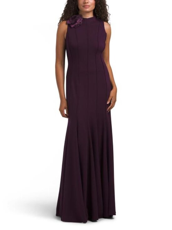 Taylor Dresses & Skirts - TAYLOR Stretch Fit And Flare Dress With Floral Detail